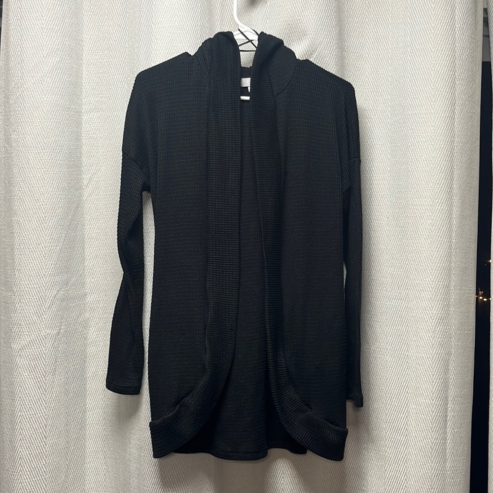 SO Hooded Black Cardigan Sweater